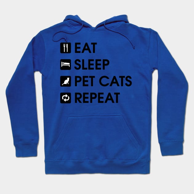 Eat Sleep Pet Cats Repeat - Cat Lover Hoodie by fromherotozero